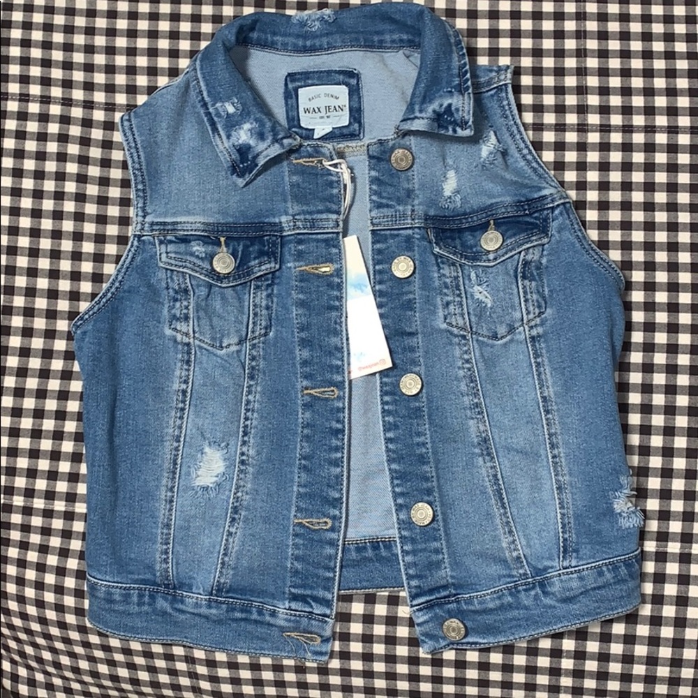 NWT Jean Vest ( lightly distressed )